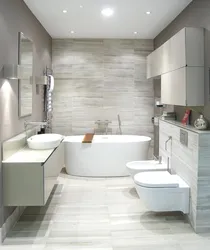 Design Of A Modern Bathroom With A Shared Toilet