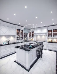 Kitchen marble floor design