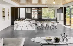 Kitchen marble floor design