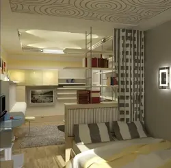 Kitchen design combined with bedroom