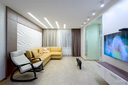 Suspended ceilings in the living room photo for 20 sq m design