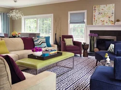 Colors Combine With Beige In The Living Room Interior