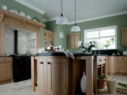 Combination of wall colors in the kitchen interior