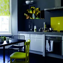 Combination of wall colors in the kitchen interior