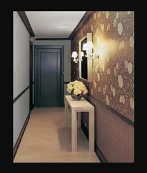 Combination of wallpaper in the hallway interior photo