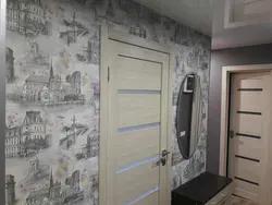 Combination Of Wallpaper In The Hallway Interior Photo