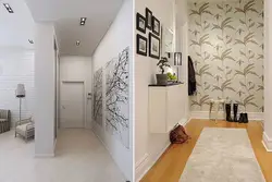 Combination of wallpaper in the hallway interior photo