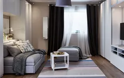 Modern bedroom design with sofa