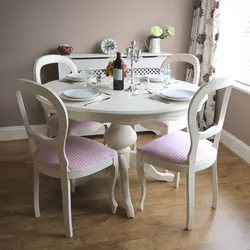 Round table in the kitchen interior