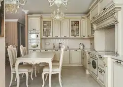 Interior of a bright kitchen in a classic style