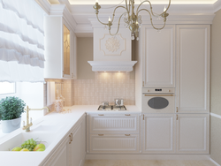 Interior of a bright kitchen in a classic style