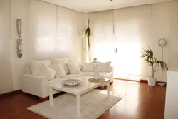 White sofa in the living room interior
