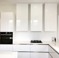 Kitchen Interior With White Glossy Furniture