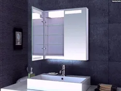 Зеркальный шкаф в ванной в интерьере