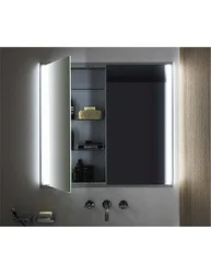 Mirror cabinet in the bathroom in the interior