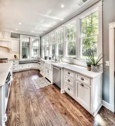 Modern Kitchen Design With Large Window