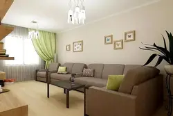 Beige sofa in the living room interior