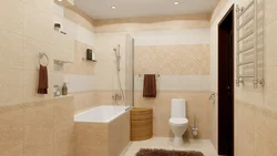 Modern bath design in beige tones