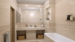 Modern bath design in beige tones