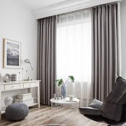 White Curtains For The Living Room In A Modern Style Photo