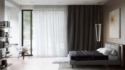 White Curtains For The Living Room In A Modern Style Photo