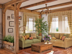 Living Room Design In A Rustic House
