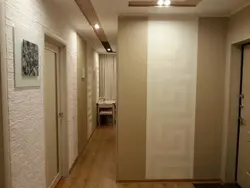Apartment design photo kitchen and hallway wallpaper