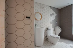 Honeycombs in the bathroom interior