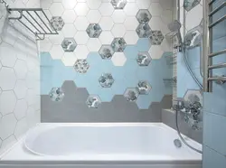 Honeycombs in the bathroom interior