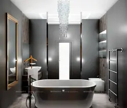 Bath design with gray furniture