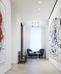 Paintings in the interior of the hallway in a modern style