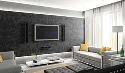 Wallpaper for the living room in a modern style photo design options