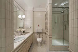 Design Of A Bathroom And Toilet With A Shower In A House With A Window