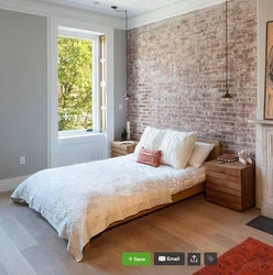 Bedroom design with bricks