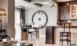 Wall clock for the kitchen in the interior