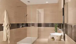Дизайн ванны с большой плиткой