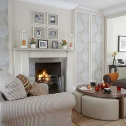 Small living room with fireplace photo