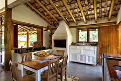 Design Of A Summer Kitchen At The Dacha Inside Photo