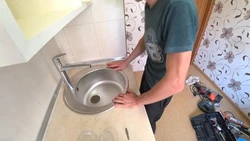 Kitchen photo installation of sink