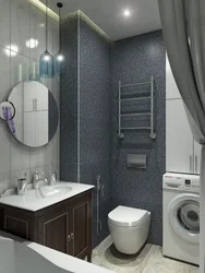 Дизайн маленькой ванной комнаты совмещенной с туалетом и машинкой