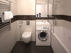 Design of a small bathroom combined with a toilet and machine