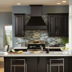 Wallpaper For The Kitchen With A Dark Set Of Interior Design