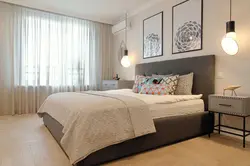 Beige Bed In A Gray Bedroom Photo
