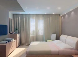Single-level ceiling in the bedroom design