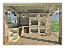 Summer Kitchen In The Country With A Barbecue Grill Photo