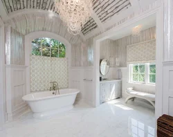 Прованс стиліндегі ванна бөлмесінің дизайны