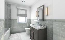 Bath with toilet in gray photo