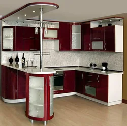 Kitchen sets with a bar counter for a small kitchen corner photo