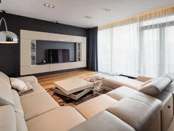 Photo of a living room in an apartment with two sofas