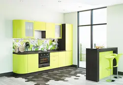 Lime kitchen in the interior